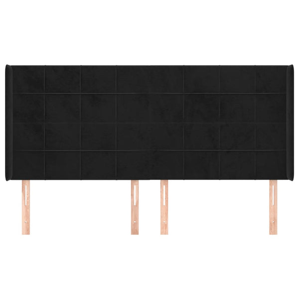 vidaXL Wingback Headboard Black 183x16x118/128 cm Velvet