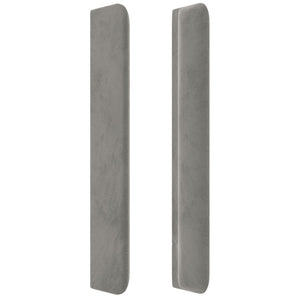 vidaXL Wingback Headboard Light Gray 203x16x118/128 cm Velvet