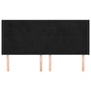 vidaXL Wingback Headboard Black 203x16x118/128 cm Velvet