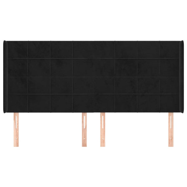 vidaXL Wingback Headboard Black 203x16x118/128 cm Velvet