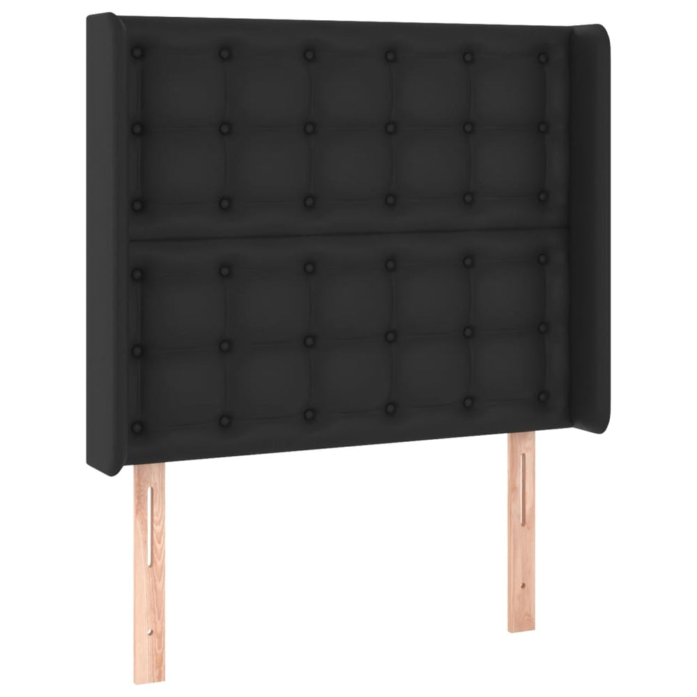 vidaXL Wingback Headboard Black 83x16x118/128 cm Faux Leather