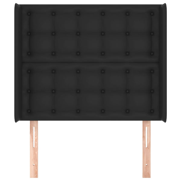 vidaXL Wingback Headboard Black 83x16x118/128 cm Faux Leather