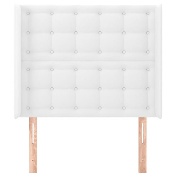 vidaXL Headboard with Wings White 83x16x118/128 cm Faux Leather