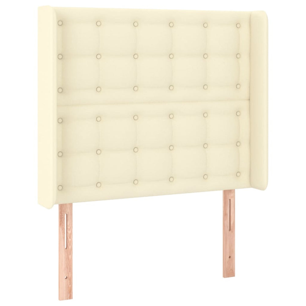 Kopfteil mit Ohren Creme 83x16x118/128 cm Kunstleder
