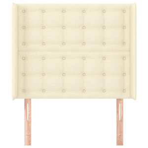 Kopfteil mit Ohren Creme 93x16x118/128 cm Kunstleder