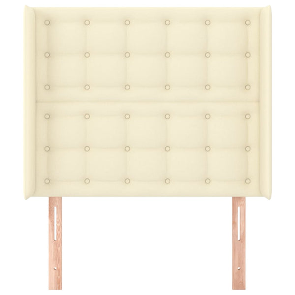 Kopfteil mit Ohren Creme 93x16x118/128 cm Kunstleder