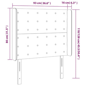 Kopfteil mit Ohren Creme 93x16x118/128 cm Kunstleder