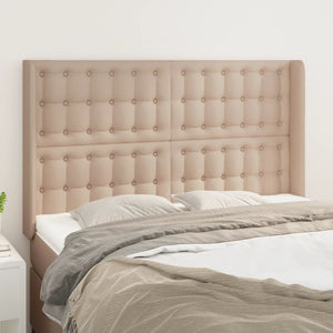 Kopfteil mit Ohren Cappuccino-Braun 147x16x118/128cm Kunstleder