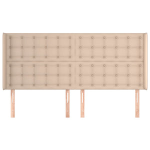Kopfteil mit Ohren Cappuccino-Braun 163x16x118/128cm Kunstleder