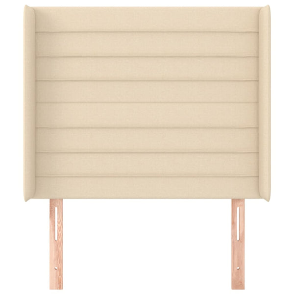 Kopfteil mit Ohren Creme 93x16x118/128 cm Stoff