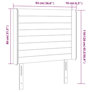 Kopfteil mit Ohren Blau 93x16x118/128 cm Stoff
