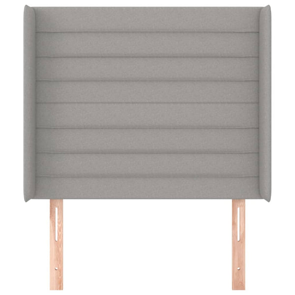 Kopfteil mit Ohren Hellgrau 103x16x118/128 cm Stoff