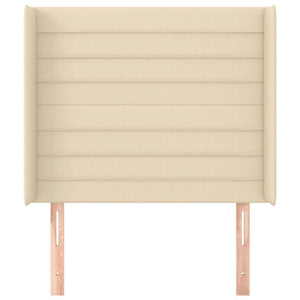 Kopfteil mit Ohren Creme 103x16x118/128 cm Stoff