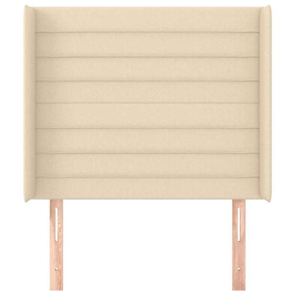 Kopfteil mit Ohren Creme 103x16x118/128 cm Stoff