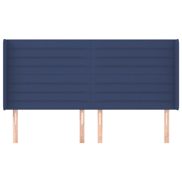 Kopfteil mit Ohren Blau 163x16x118/128 cm Stoff