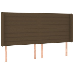 Kopfteil mit Ohren Dunkelbraun 183x16x118/128 cm Stoff
