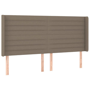 Kopfteil mit Ohren Taupe 183x16x118/128 cm Stoff