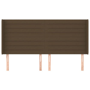 vidaXL Wingback Headboard Dark Brown 203x16x118/128 cm Fabric