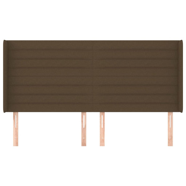 vidaXL Wingback Headboard Dark Brown 203x16x118/128 cm Fabric