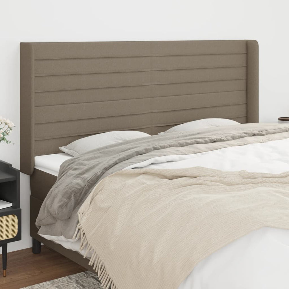 vidaXL Wingback Headboard Taupe 203x16x118/128 cm Fabric