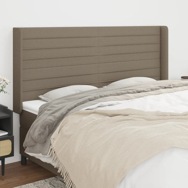 vidaXL Wingback Headboard Taupe 203x16x118/128 cm Fabric