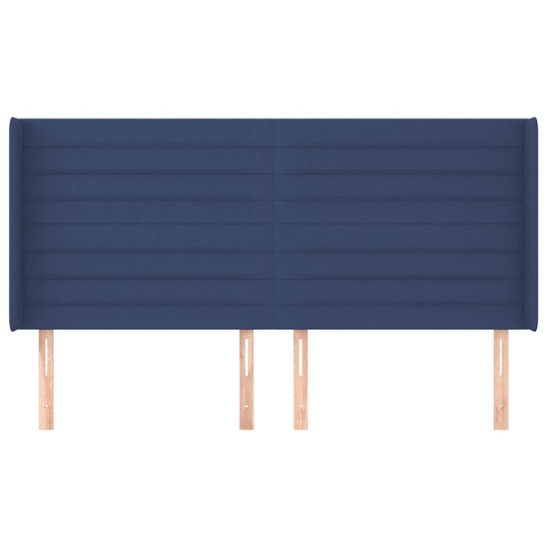 vidaXL Wingback Headboard Blue 203x16x118/128 cm Fabric