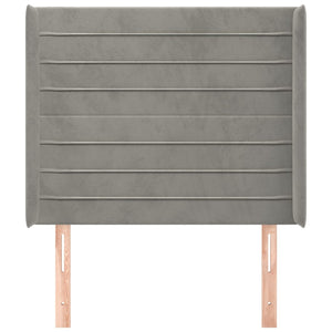 vidaXL Wingback Headboard Light Grey 83x16x118/128 cm Velvet