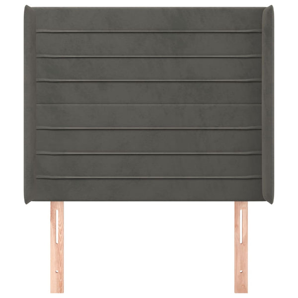 vidaXL Wingback Headboard Dark Grey 83x16x118/128 cm Velvet