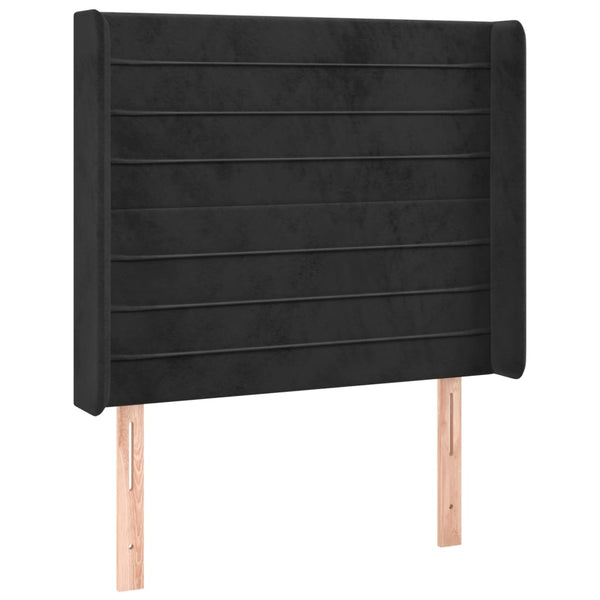 vidaXL Wingback Headboard Black 83x16x118/128 cm Velvet