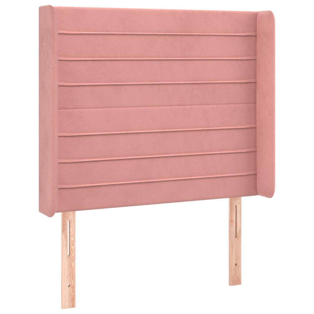 vidaXL Wingback Headboard Pink 83x16x118/128 cm Velvet