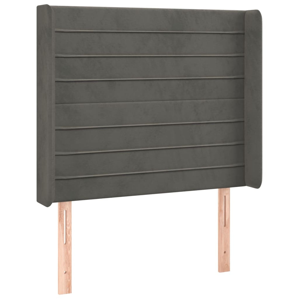 vidaXL Wingback Headboard Dark Grey 93x16x118/128 cm Velvet