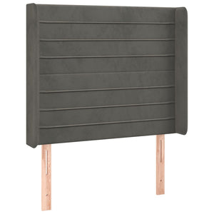 vidaXL Wingback Headboard Dark Grey 93x16x118/128 cm Velvet