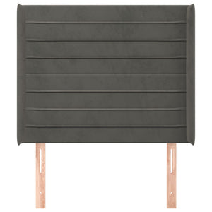 vidaXL Wingback Headboard Dark Grey 93x16x118/128 cm Velvet