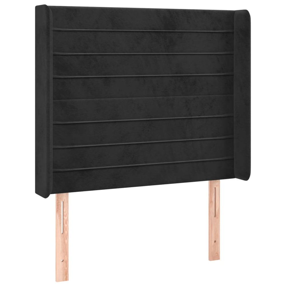 vidaXL Wingback Headboard Black 93x16x118/128 cm Velvet