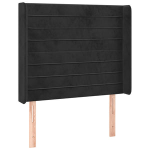 vidaXL Wingback Headboard Black 93x16x118/128 cm Velvet