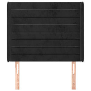 vidaXL Wingback Headboard Black 93x16x118/128 cm Velvet