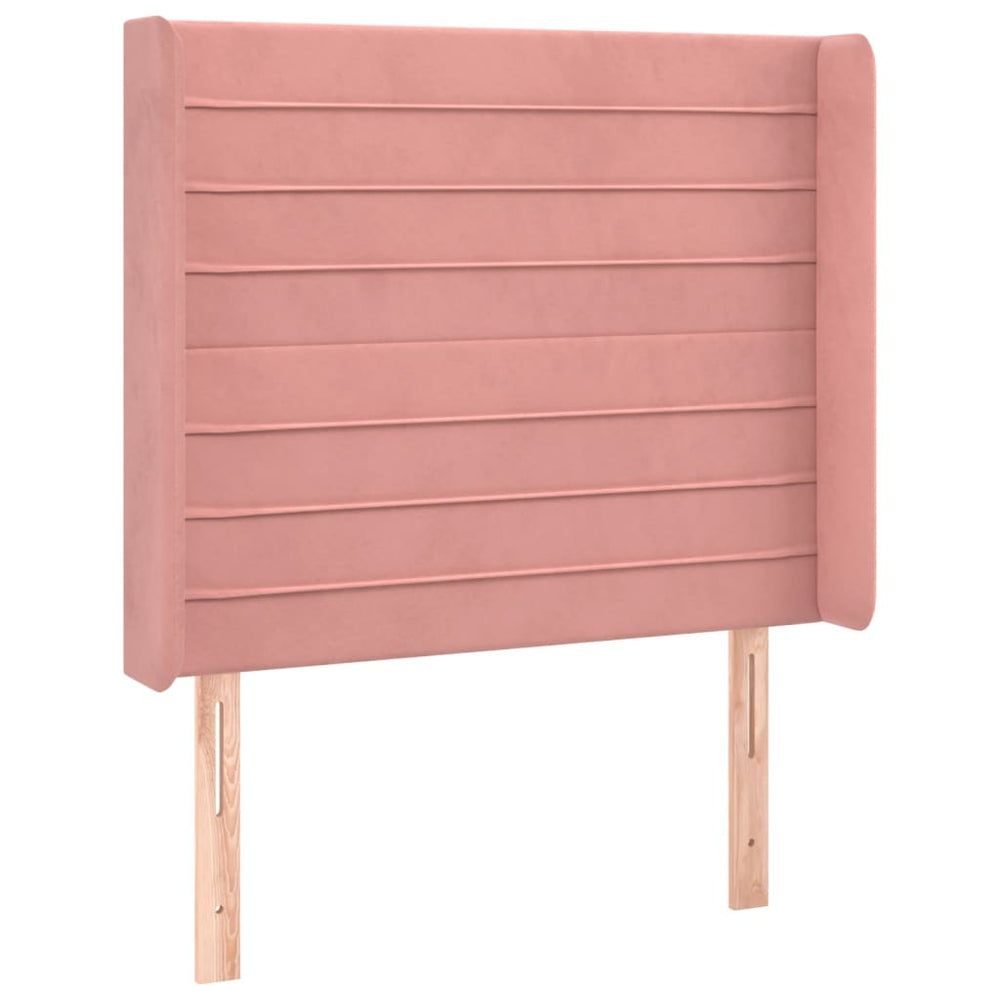 vidaXL Wingback Headboard Pink 93x16x118/128 cm Velvet