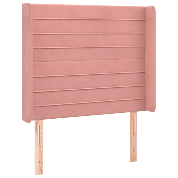 vidaXL Wingback Headboard Pink 93x16x118/128 cm Velvet