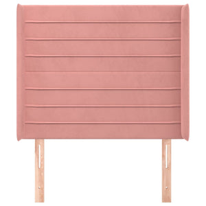 vidaXL Wingback Headboard Pink 93x16x118/128 cm Velvet