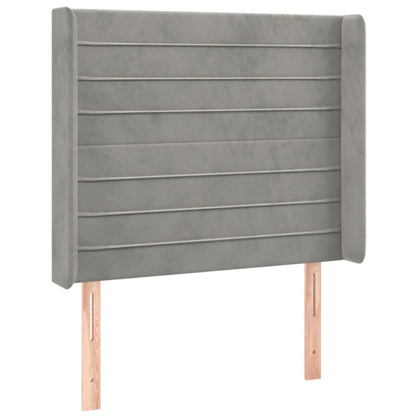 vidaXL Wingback Headboard Light Gray 103x16x118/128 cm Velvet