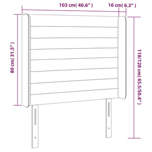 vidaXL Wingback Headboard Light Gray 103x16x118/128 cm Velvet