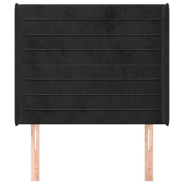 vidaXL Wingback Headboard Black 103x16x118/128 cm Velvet