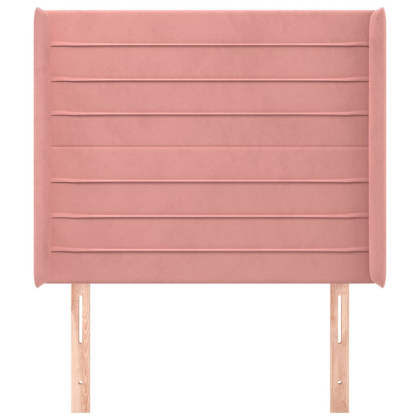vidaXL Wingback Headboard Pink 103x16x118/128 cm Velvet