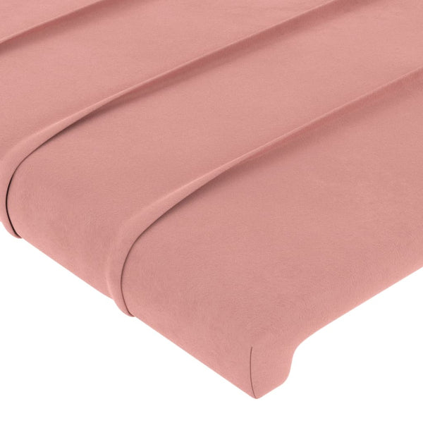 vidaXL Wingback Headboard Pink 103x16x118/128 cm Velvet