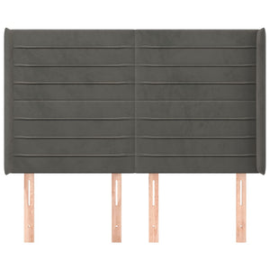 vidaXL Wingback Headboard Dark Grey 147x16x118/128 cm Velvet