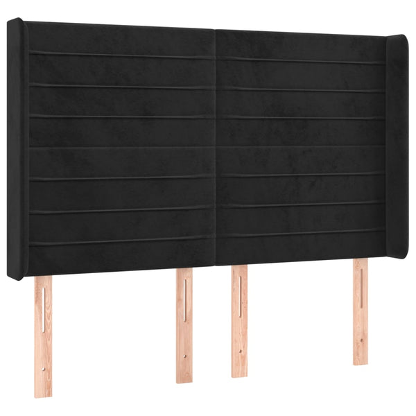 vidaXL Tufted Headboard Black 147x16x118/128 cm Velvet