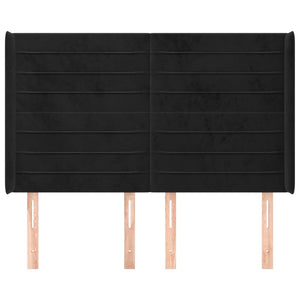 vidaXL Tufted Headboard Black 147x16x118/128 cm Velvet