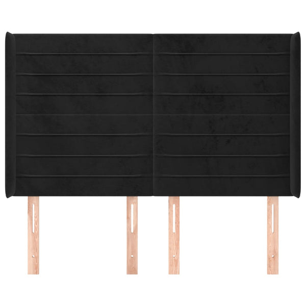 vidaXL Tufted Headboard Black 147x16x118/128 cm Velvet