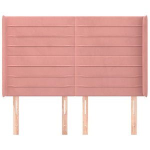 vidaXL Wingback Headboard Pink 147x16x118/128 cm Velvet