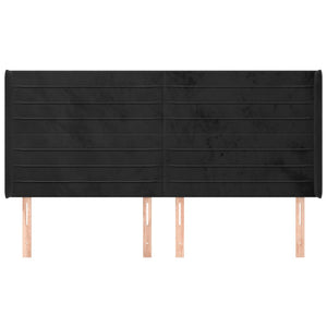 vidaXL Wingback Headboard Black 163x16x118/128 cm Velvet